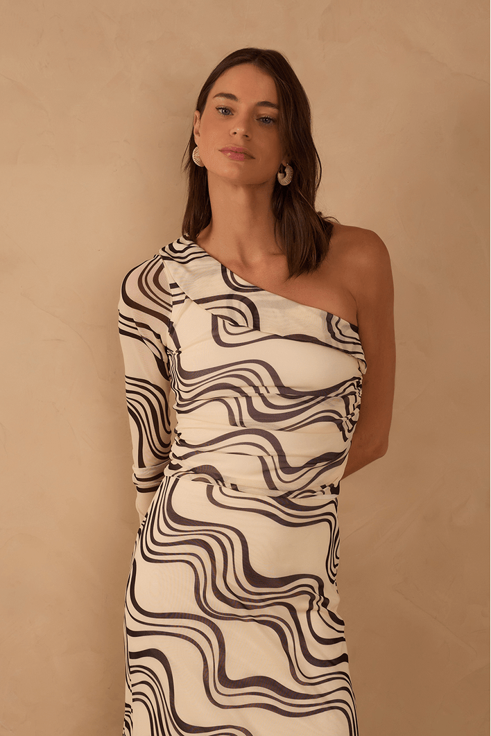 Blusa Tule Estampa Fluir
