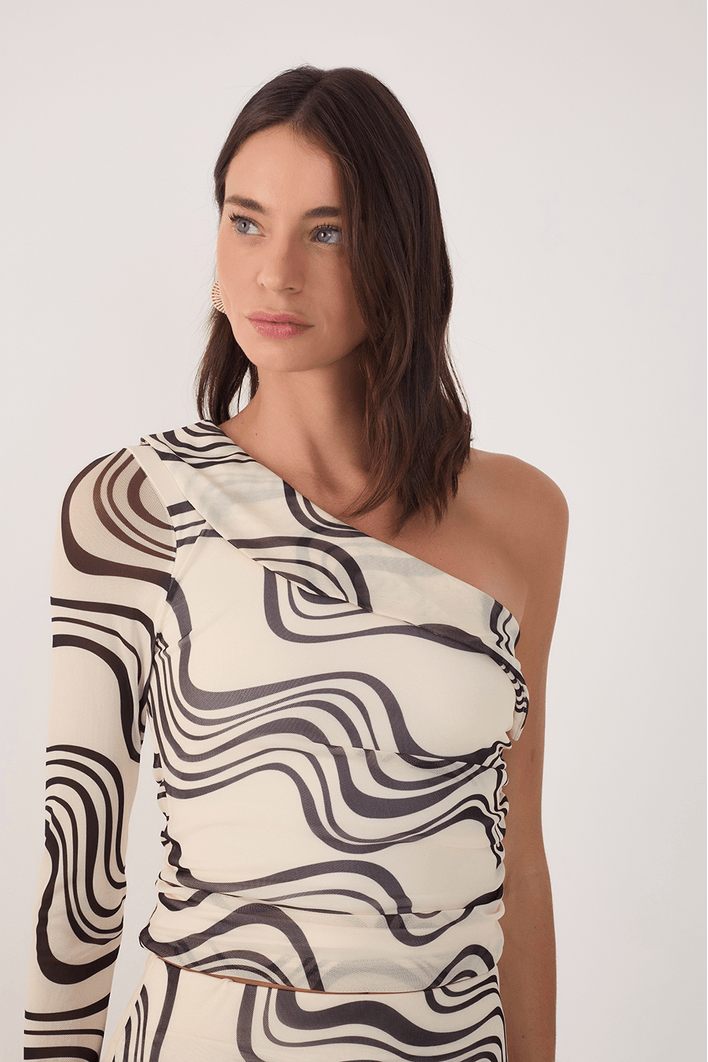 Blusa Tule Estampa Fluir