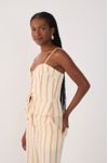 Blusa Linho Listras Zíper Destacavel