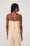 Blusa Linho Listras Zíper Destacavel
