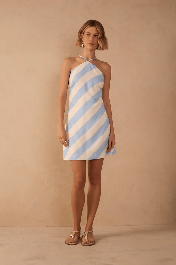 Vestido Linho Estampa Caminho do Mar