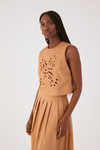 Blusa Algodão Bordado Folhagem
