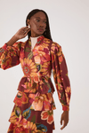 Blusa Transpassada Estampa Garden