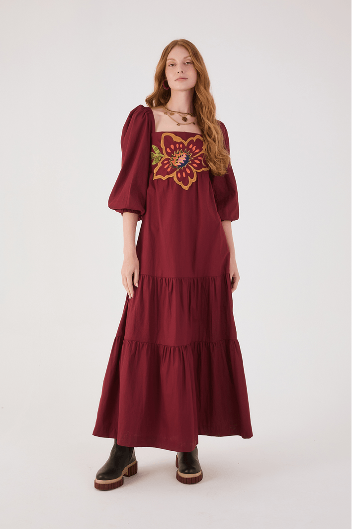 Vestido Algodão Bordado Garden
