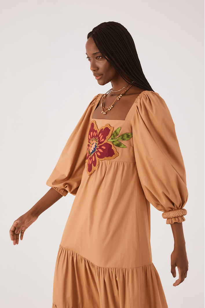 Vestido Algodão Bordado Garden