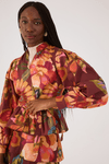 Blusa Transpassada Estampa Garden