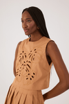 Blusa Algodão Bordado Folhagem
