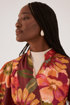 Blusa Transpassada Estampa Garden