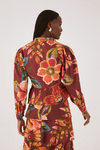 Blusa Transpassada Estampa Garden