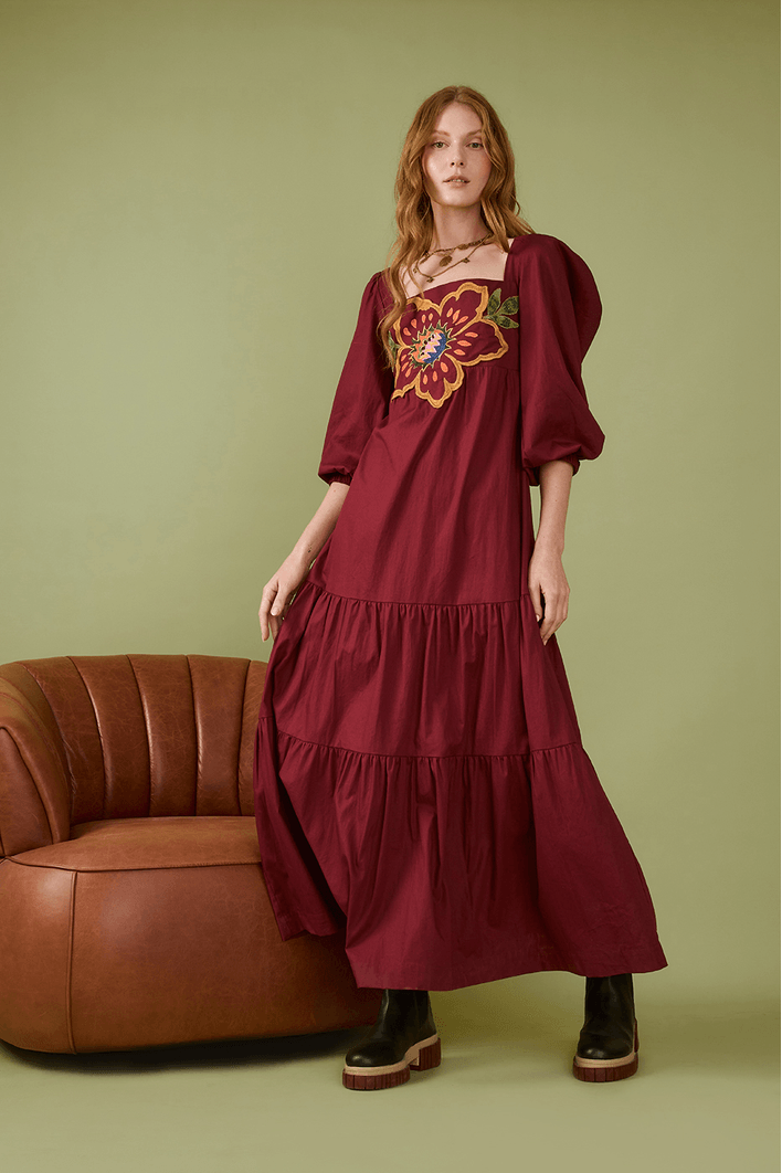 Vestido Algodão Bordado Garden