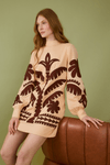 Vestido Linho Bordado Folhagem