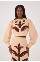 Blusa Linho Bordado Palmeira