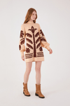 Vestido Linho Bordado Folhagem