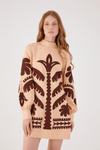 Vestido Linho Bordado Folhagem