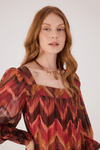 Vestido Boho Estampa Ikat
