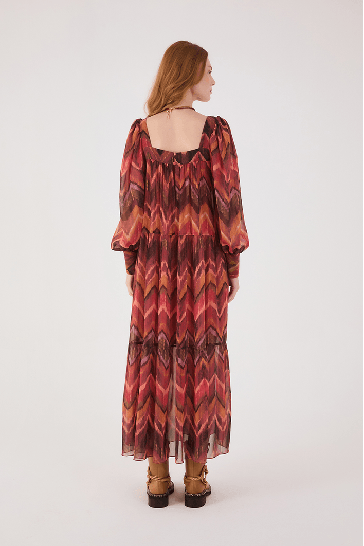 Vestido Boho Estampa Ikat