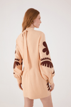 Vestido Linho Bordado Folhagem