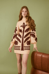 Vestido Linho Bordado Folhagem