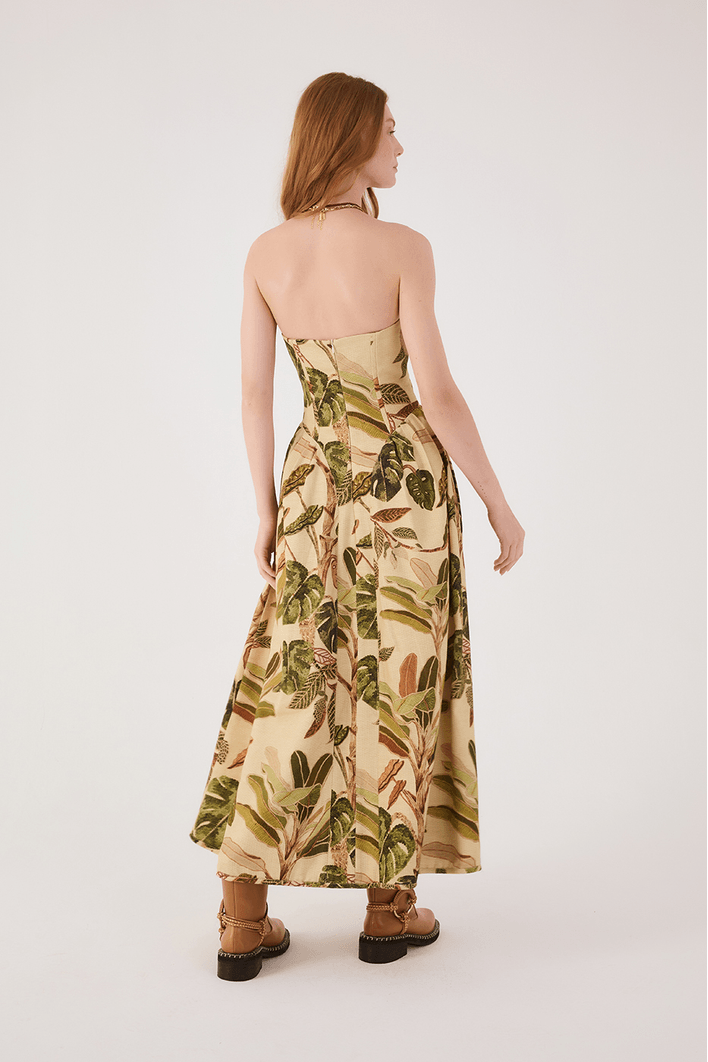 Vestido Romântico Estampa Forest