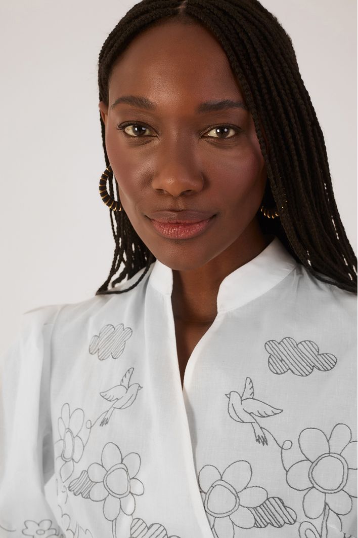 Blusa Algodão Bordado Garden
