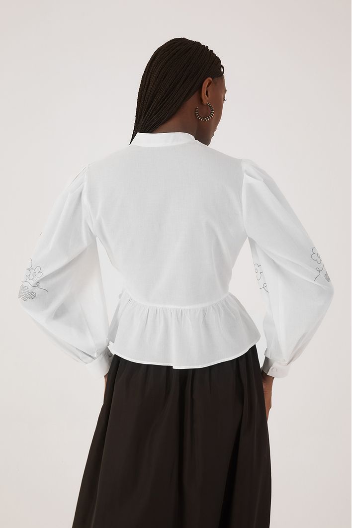 Blusa Algodão Bordado Garden