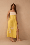 Vestido Cropped Linho Bordado Peixe