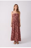 Vestido Cropped Estampa Margaridas Rosa