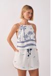 Blusa Linho Bordado Coqueiro