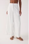 Calça Cropped Linho Listrado