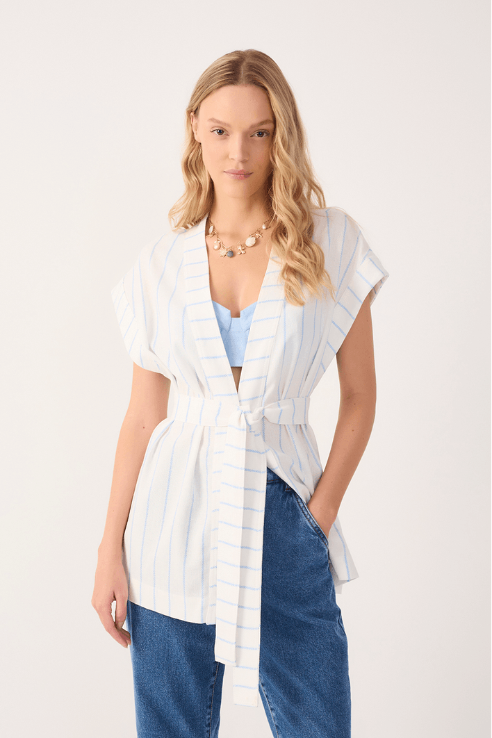 Colete Linho Listrado