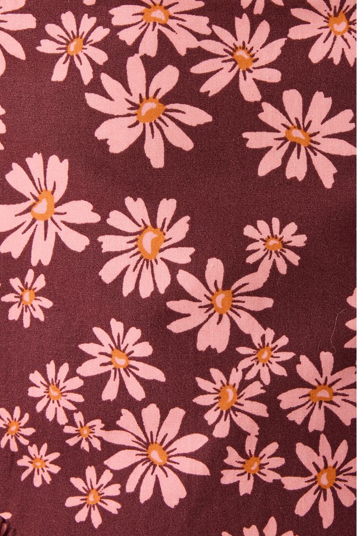 Vestido Cropped Estampa Margaridas Rosa