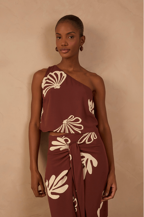 Blusa Ombro Só Estampa Marés