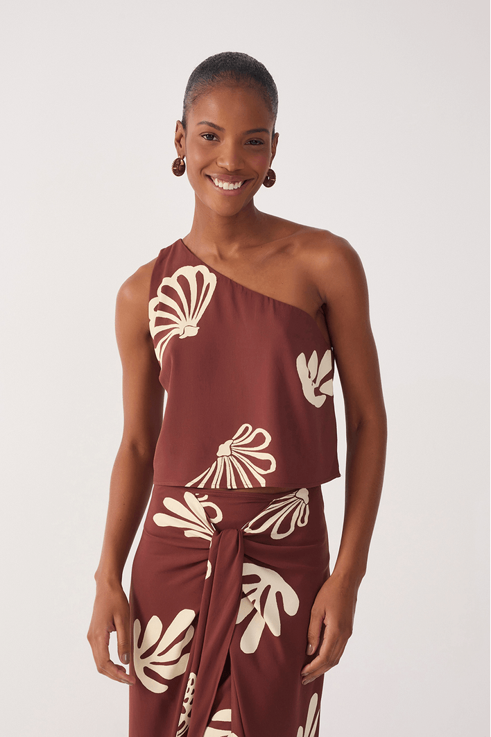 Blusa Ombro Só Estampa Marés