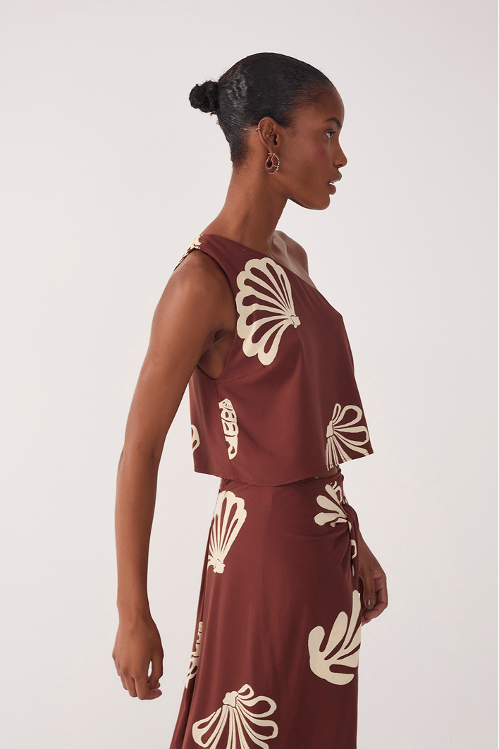 Blusa Ombro Só Estampa Marés