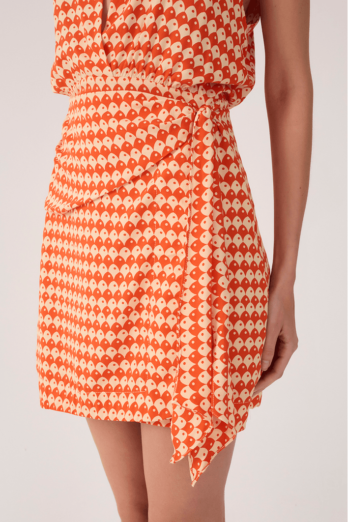 Vestido Estampa Escama Vermelha