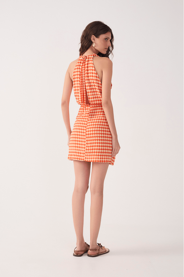 Vestido Estampa Escama Vermelha