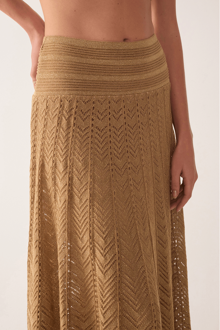 Vestido Saia Tricot Lurex