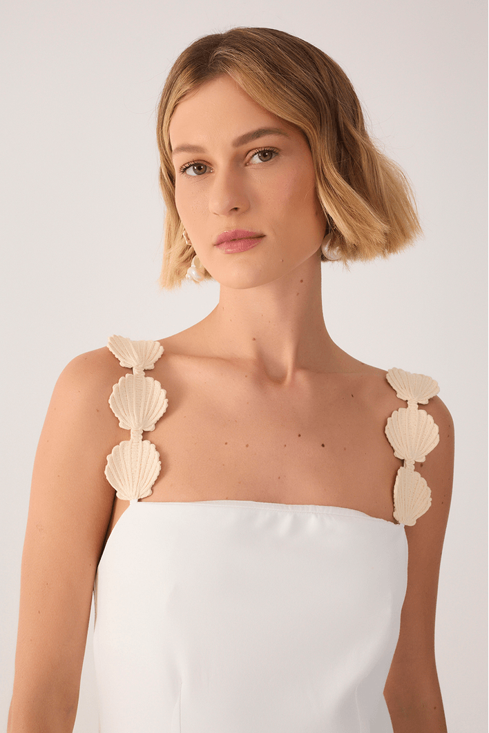 Vestido Alça Bordada