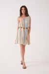 Vestido Lurex Estampa Listra Céu