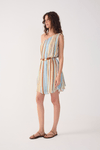 Vestido Lurex Estampa Listra Céu
