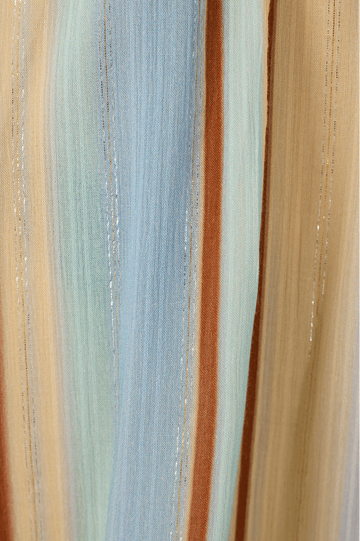 Vestido Lurex Estampa Listra Céu