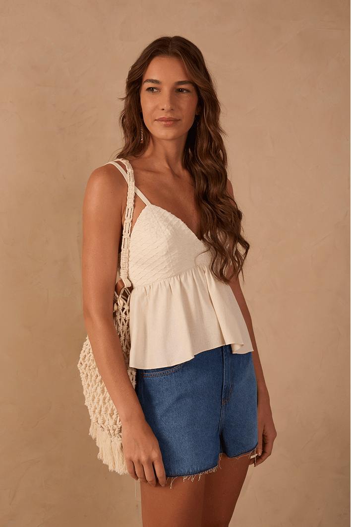 Blusa Linho Busto Tarrafa
