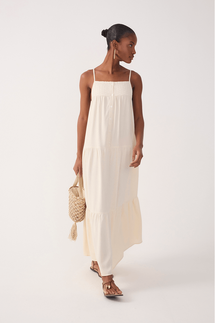 Vestido Cropped Linho Pala Bordada