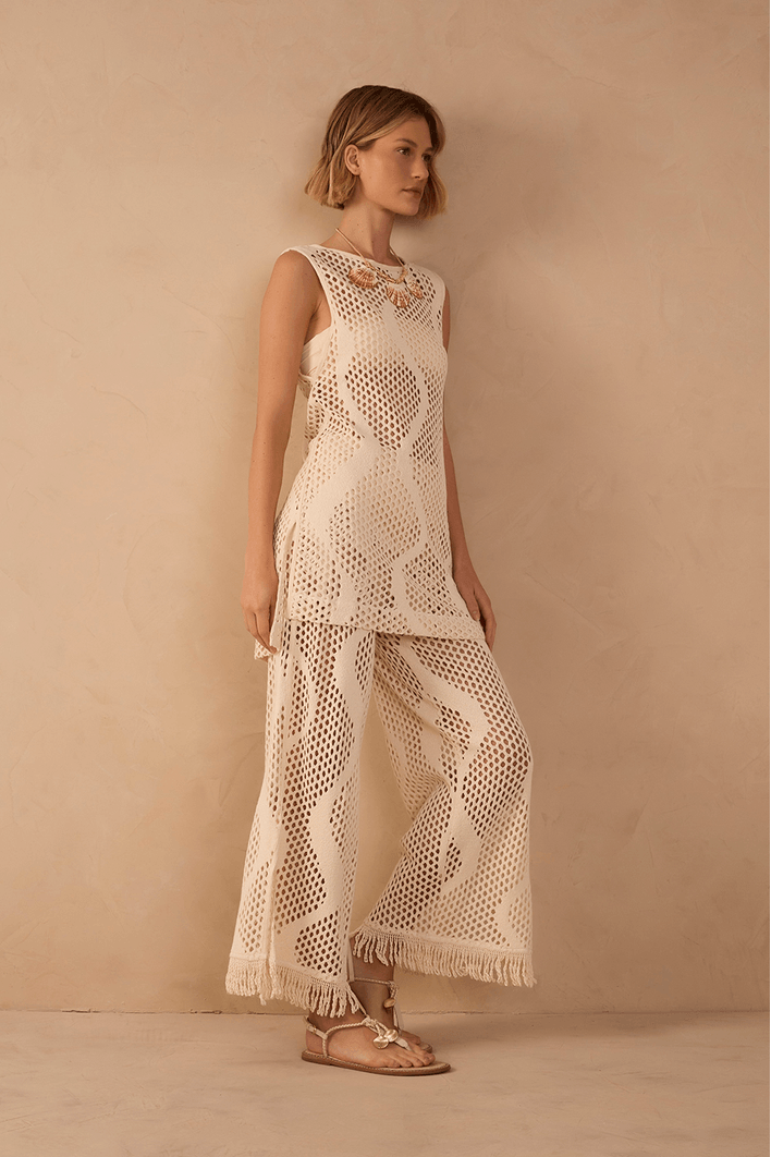 Calça Malha Tricot Com Hot