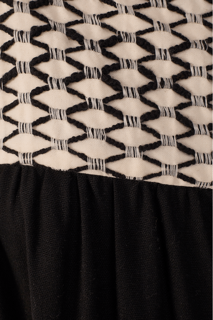 Vestido Cropped Linho Pala Bordada