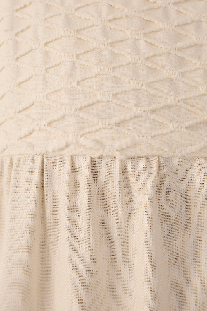 Vestido Cropped Linho Pala Bordada