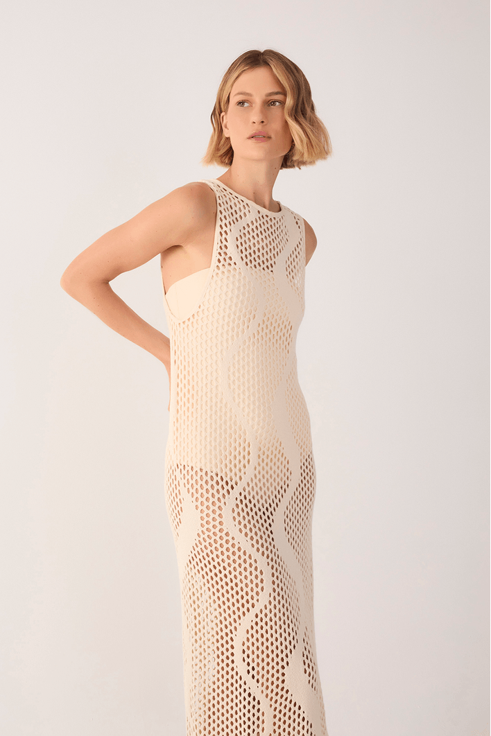 Vestido Malha Tricot Com Body