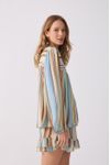 Bata Lurex Estampa Listra Céu