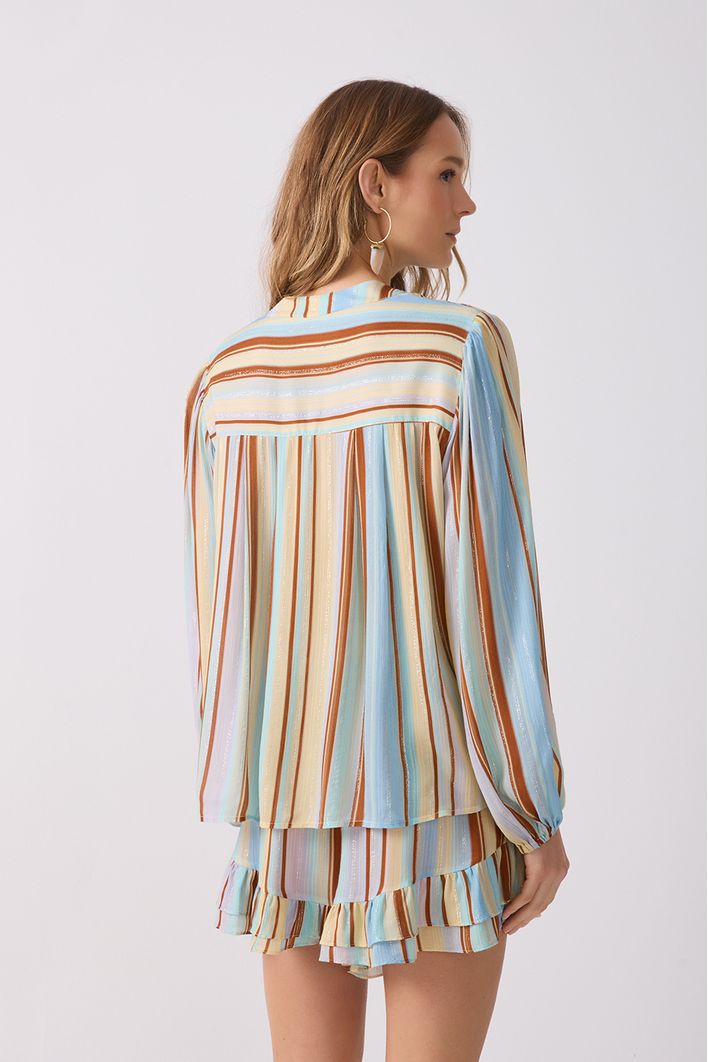 Bata Lurex Estampa Listra Céu