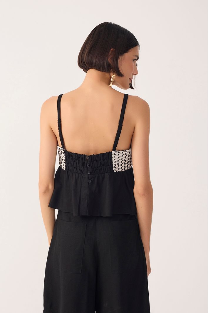 Blusa Linho Busto Tarrafa